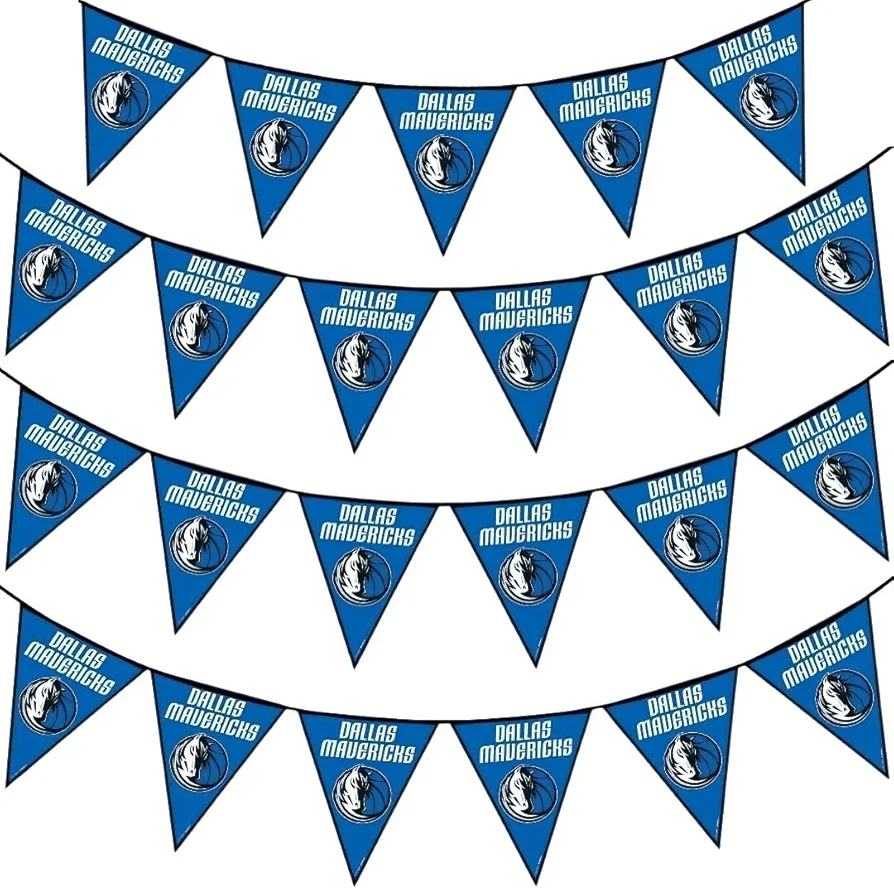 NBA Dallas Mavericks Blue Plastic Pennant Banner - 12ft (Pack Of 1) - Perfect For Game Day & Sports-Themed Parties