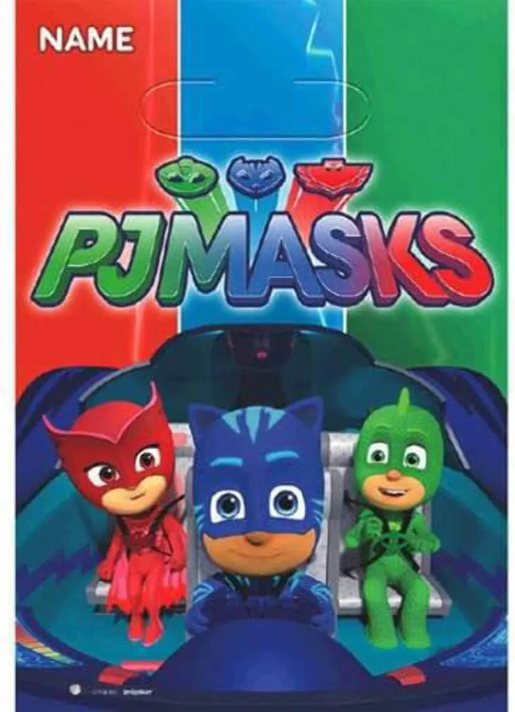 Amscan PJ Masks Multicolor Folded Loot Bags - 9" x 6.5" (Pack of 8) - Perfect Loot Bags for Game Prizes & Giveaways