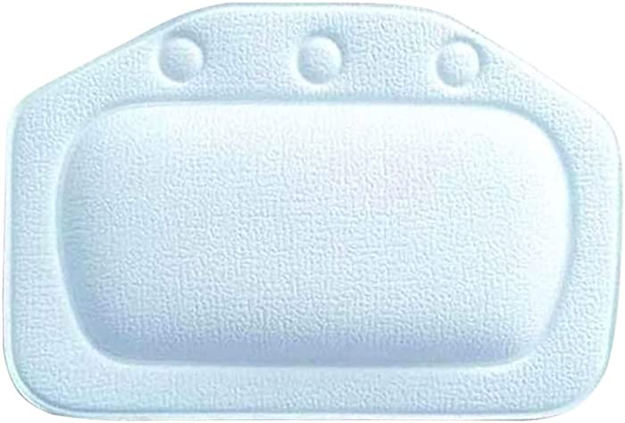 Ckuakiwu Bath Pillow Foam Cushion Spa Neck Shoulder Support Headrest with Suction Cup Light Blue,Spa Headrest