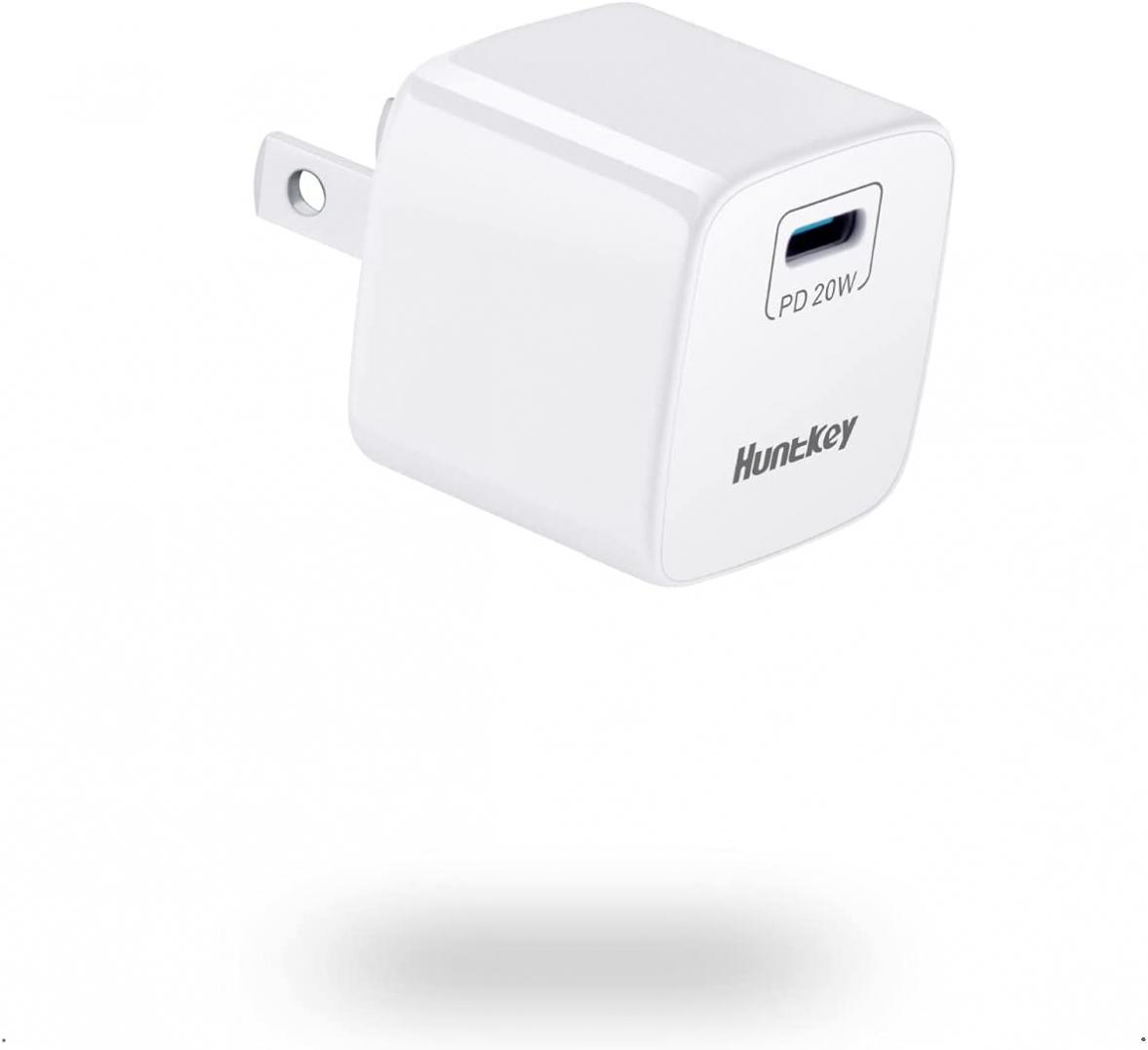 20W USB-C Power Adapter, Huntkey 20 Watt USB C Charger Block Compatible for iPhone 13/13 Mini/13 Pro/13 Pro Max/12/12 Pro Max/SE/11, Pixel, Galaxy S20 S10 S9, iPad Mini/Pro