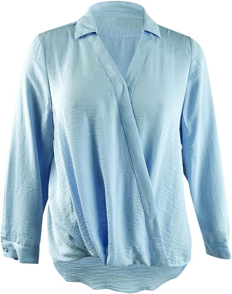 Vince Camuto Women's Long Sleeve Wrap Front Blouse