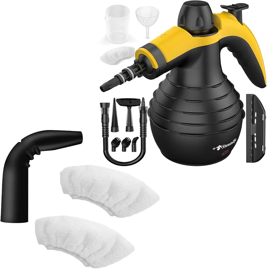 【Limited Time Offer:30% Off 】STEAMIFY Steam Cleaner + Set Steam Accessories Replacement Part of 2 Hand held Steam Cleaner Pads + Bent Nozzle(3 Pieces)