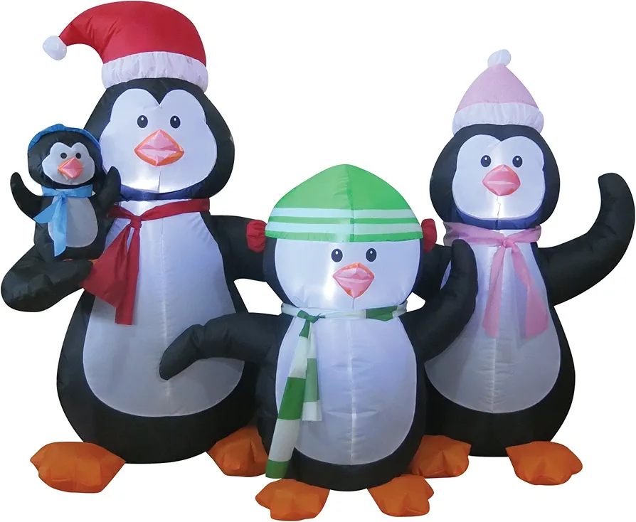 Brite Star Inflatables 4 Ft Penguin Family Lighted Airlblown, 4ft