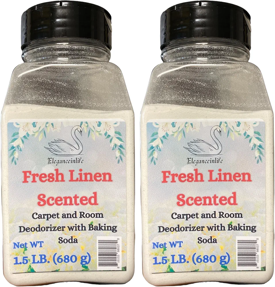 Fresh Linen-Scented Carpet and Room Deodorizer with Baking Soda Net WT 1.5 LB. (680 g) Each Pack of 2