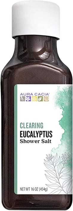 Aura Cacia Clearing Eucalyptus Shower Salts | 16 oz.