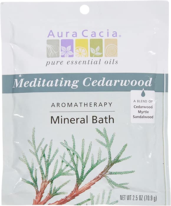 Aura Cacia Aromatherapy Mineral Baths - Meditating Cedarwood- 2.5 oz