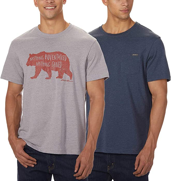 Eddie Bauer Men's Graphic & Pocket Tee Shirt, 2-Pack