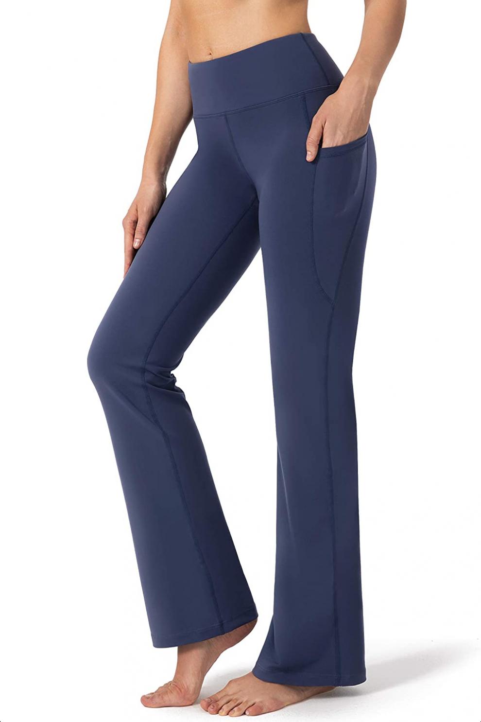 28"/30"/32"/34" Inseam Women's Bootcut Yoga Pants Long Bootleg High-Waisted Flare Pants with Pockets