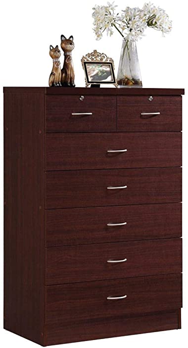 HODEDAH IMPORT HI70DR Mahogany Chest of Drawers with Locks