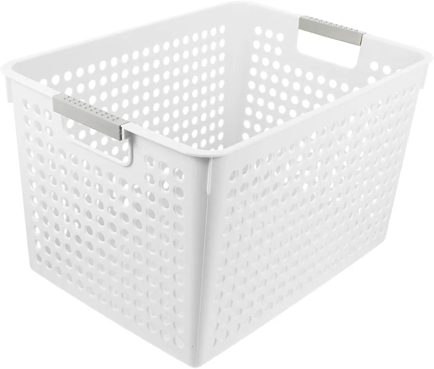 Plastic Laundry Baskets Sundries Storage Holder Laundry Room Clothes Basket Makeup Storage Bag Coworker Baby Bath Washcloth Pp Handheld Grocery Basket Child White