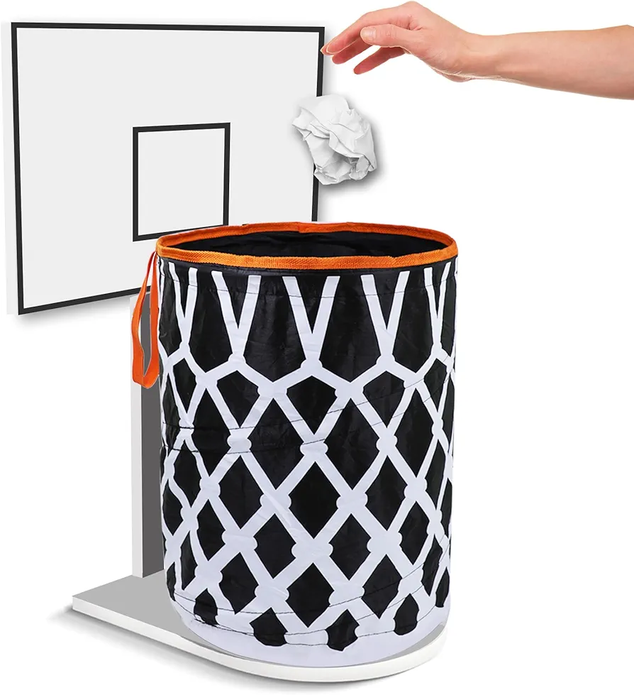 Trash Can Basketball Hoop, Collapsible Wastebasket Hoop, Basketball Trash Can for Home, Office, Kitchen, Room, Party, Gym, Outdoor