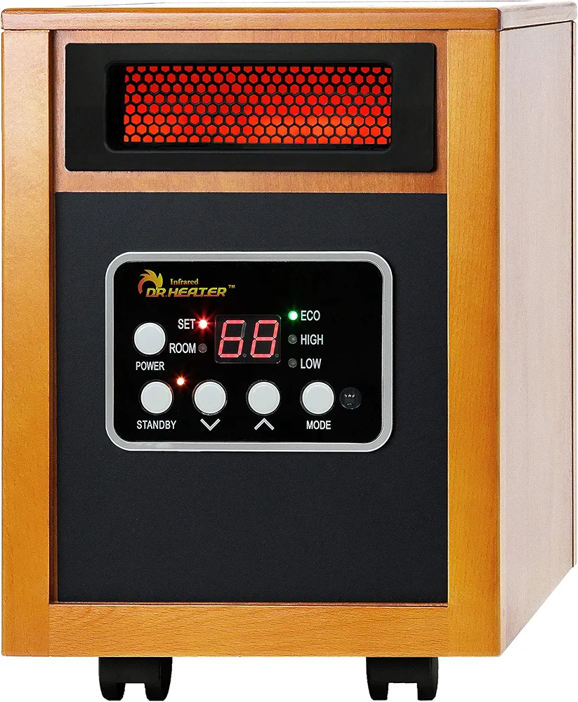 Dr Infrared Heater Portable Space Heater, Original, 1500-Watt, Cherry (Pack of 1)