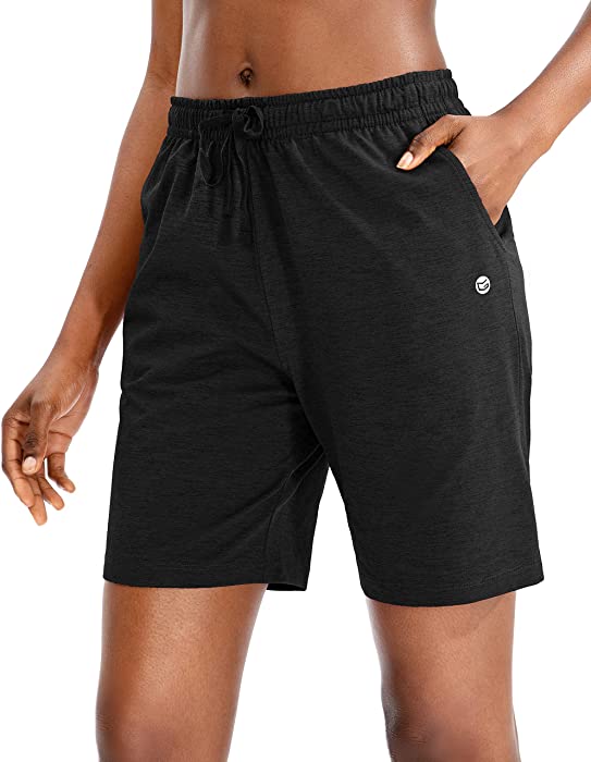 G Gradual Women's Bermuda Shorts Jersey Shorts with Deep Pockets 7" Long Shorts for Women Lounge Walking Athletic