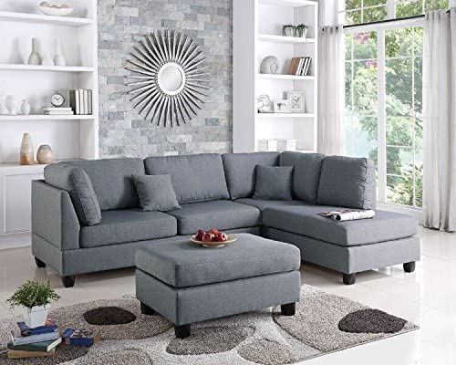 Poundex Upholstered Sofas/Sectionals/Armchairs, Grey