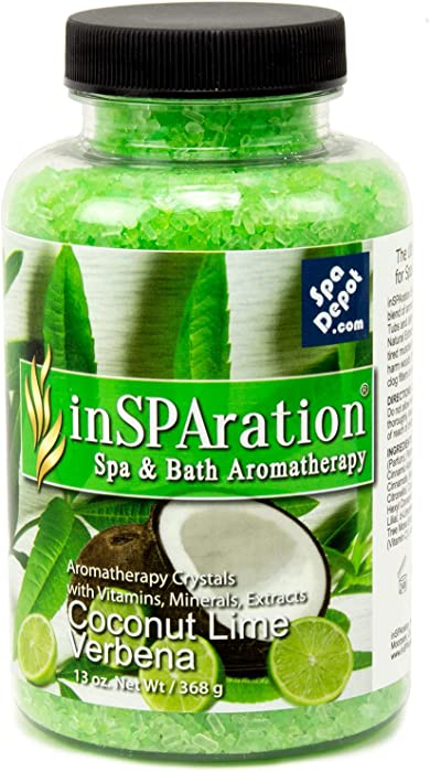 inSPAration Coconut Lime Verbena Aromatherapy Crystals for Spa, Hot Tub & Bath 13 oz.