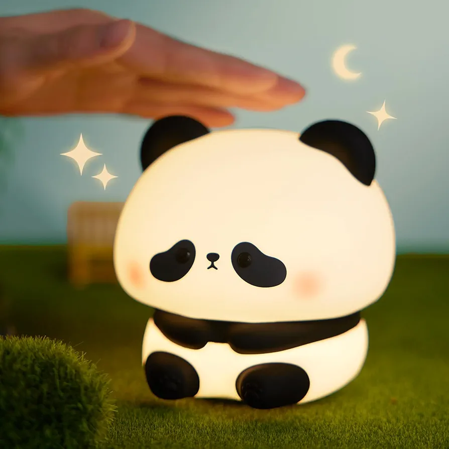 Panda Night Light,Cute Panda Lamp, Squishy Dimmable Night Light for Kids, Toddler and Baby Room, Cute Panda Light for Bedroom, Panda Lamp for Kids Girls Boys Toddler