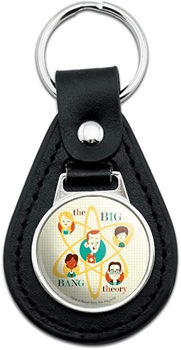 Black Leather Big Bang Theory Retro Art Keychain