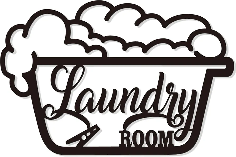 Laundry Wall Decor Sign, Farmhouse Decoration Metal Wall Art for Laundry Rustic and Elegant Laundry Room Hanging Decor