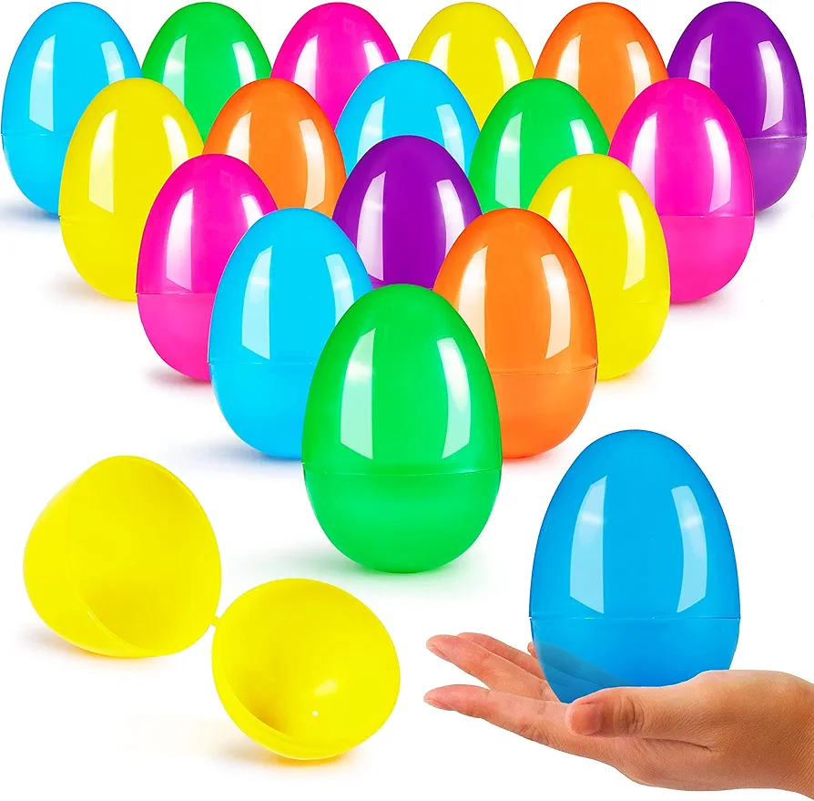 JOYIN 200 Set 3.15" Colorful Easter Eggs for Filling Specific Treats, Easter Theme Party Favor, Eggs Hunt, Basket Stuffers, Classroom Prize Supplies