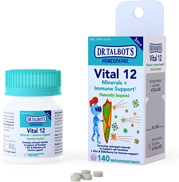 Dr. Talbot's Vital 12 Tablets, Naturally Inspired, Minerals and Immune Support, Quick Dissolve, 140 Count