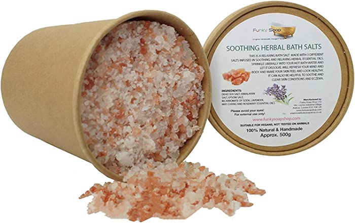 Soothing Herbal Bath Salts, Kraft Paper Tub of 500g