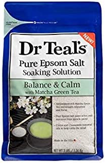 Epsom Salt Matcha Green Tea Balance & Calm Bath Soaking Solution with Essential Oils, 3 lbs (Pack of 2)