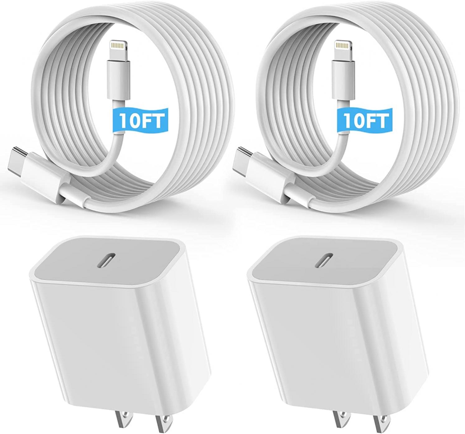 iPhone Fast Charger,【Apple MFi Certified】 10 Foot USB C to Lightning Cable Long Cord with iPhone Charger Fast Charging Block for iPhone 14 Pro Max/14 Pro/14 Plus/14/13 12 11 Pro Max Mini,iPad,2Pack