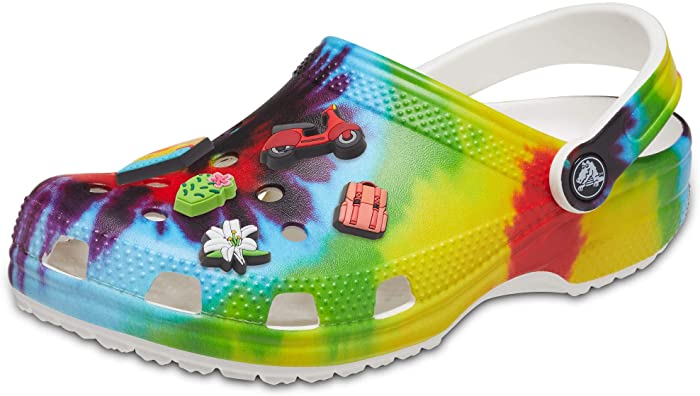 Crocs Mens and Womens Classic Clog w/Jibbitz Charms Travel 5-Packs