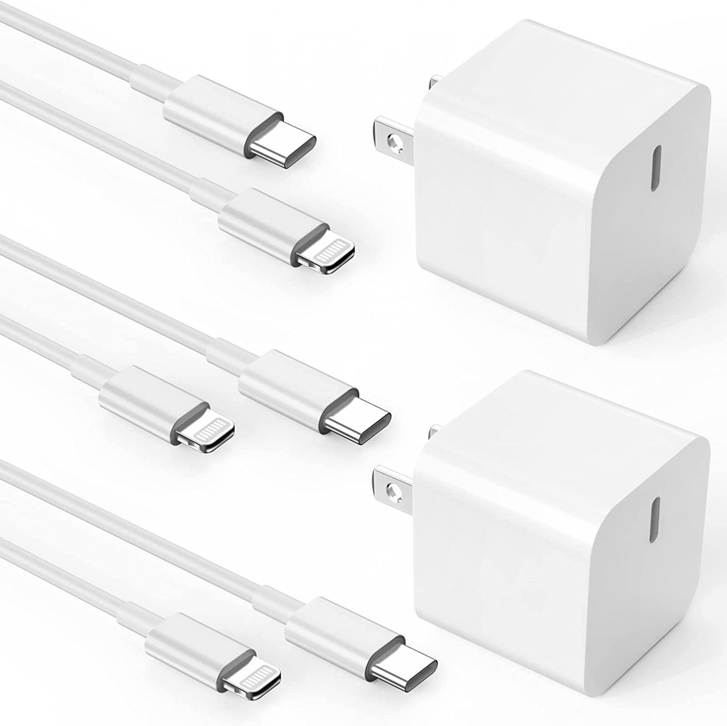 iPhone 14 13 12 Fast Charger,【Apple MFi Certified】 2Pack 20W Type C Fast Charger Block with 3FT 6FT 10FT USB C to Lightning Cable for iPhone 14 13 12 11 Pro Max Plus Mini XS XR X iPad AirPod Pro