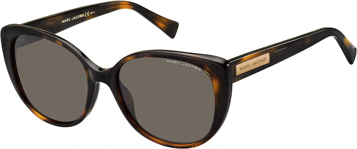 Marc Jacobs Women's Marc 421/S Cat Eye Sunglasses, Havana Brown Gold/Gray, 54mm, 18mm