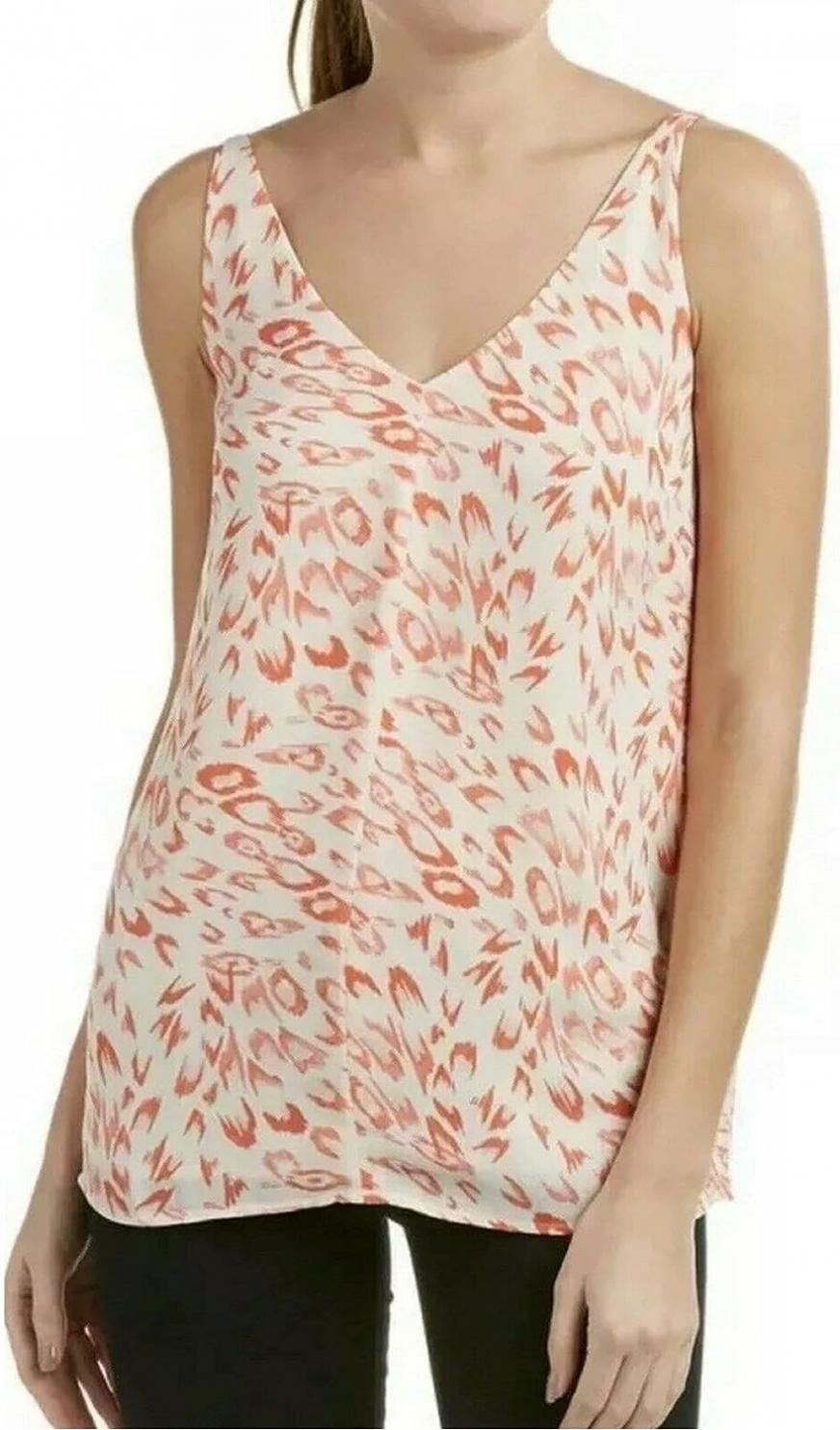 CABI Flirty Coral Animal Print Cami Top