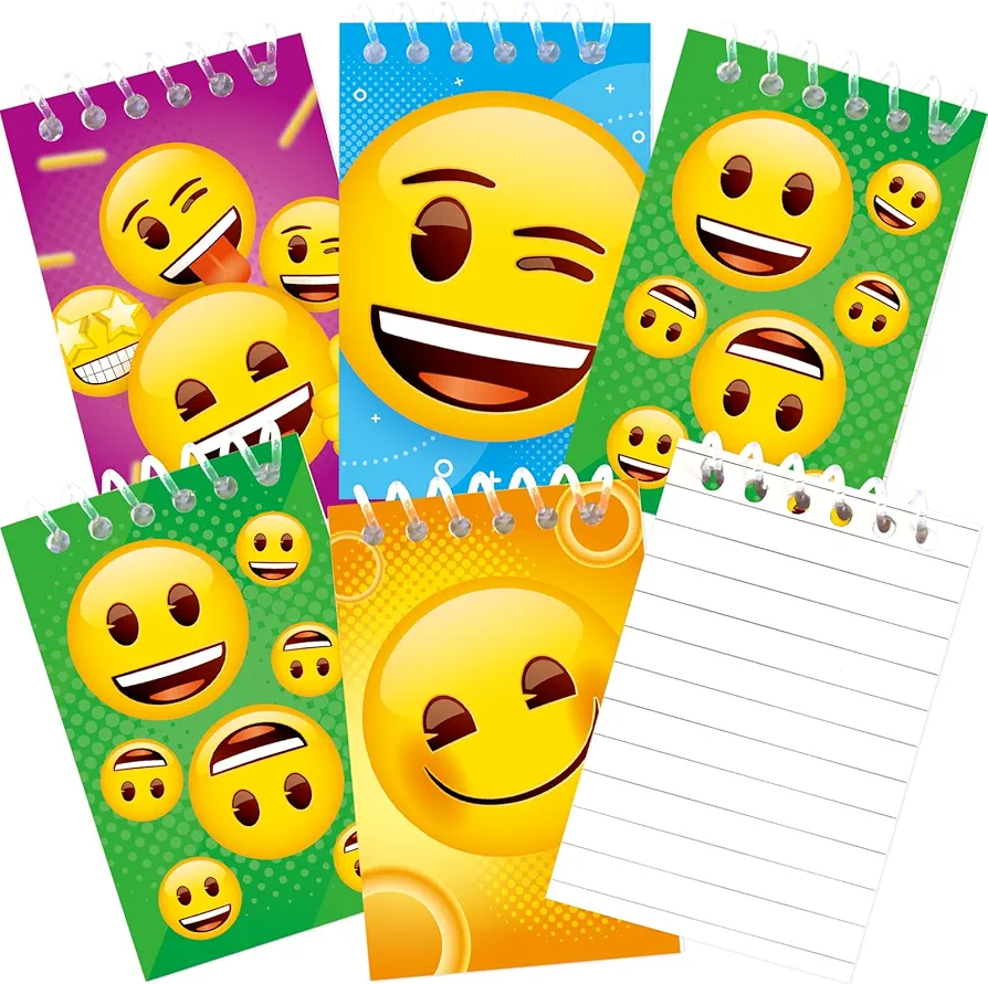 Fancy Land Emoji Mini Spiral Notepads Emotions Party Favors Notebooks for Kids Teacher Classroom Rewards 24Pcs