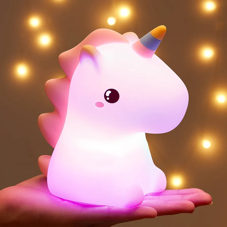 One Fire Unicorn Night Light for Kids, 16 Colors Kids Night Light Kids Lamp, Rechargeable Toddler Night Light Unicorn Lamp,Unicorn Gifts for Girls Room Decor,Silicone Baby Night Light Cute Night Light