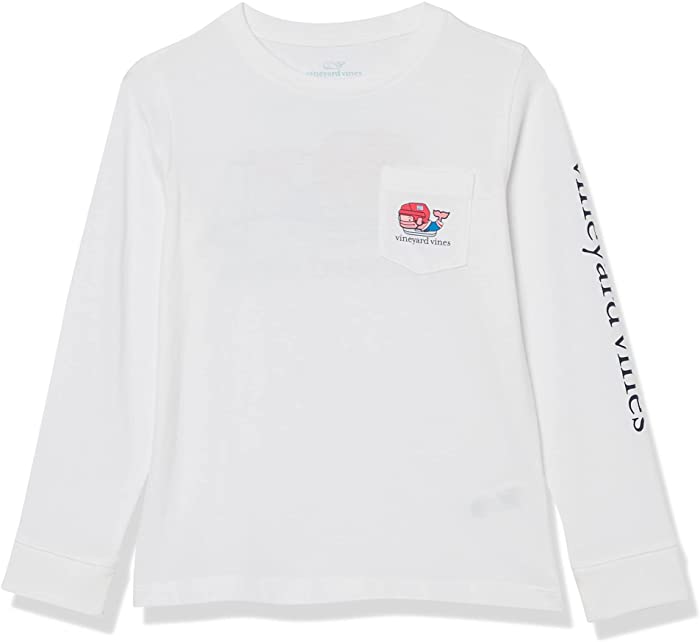 vineyard vines Boys' Long-Sleeve Character Whale Pocket T-Shirt