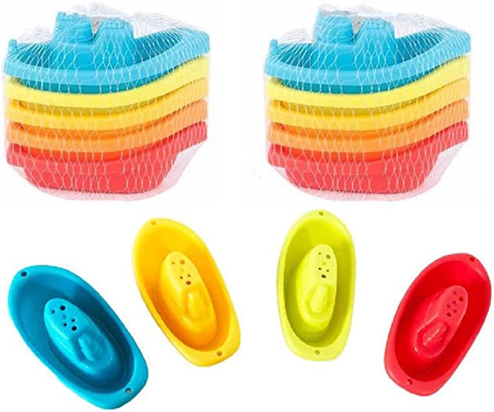 10（PCS Baby Bathtub Plastic Floating Toy Boat, Bathroom Bath Toy Supplies