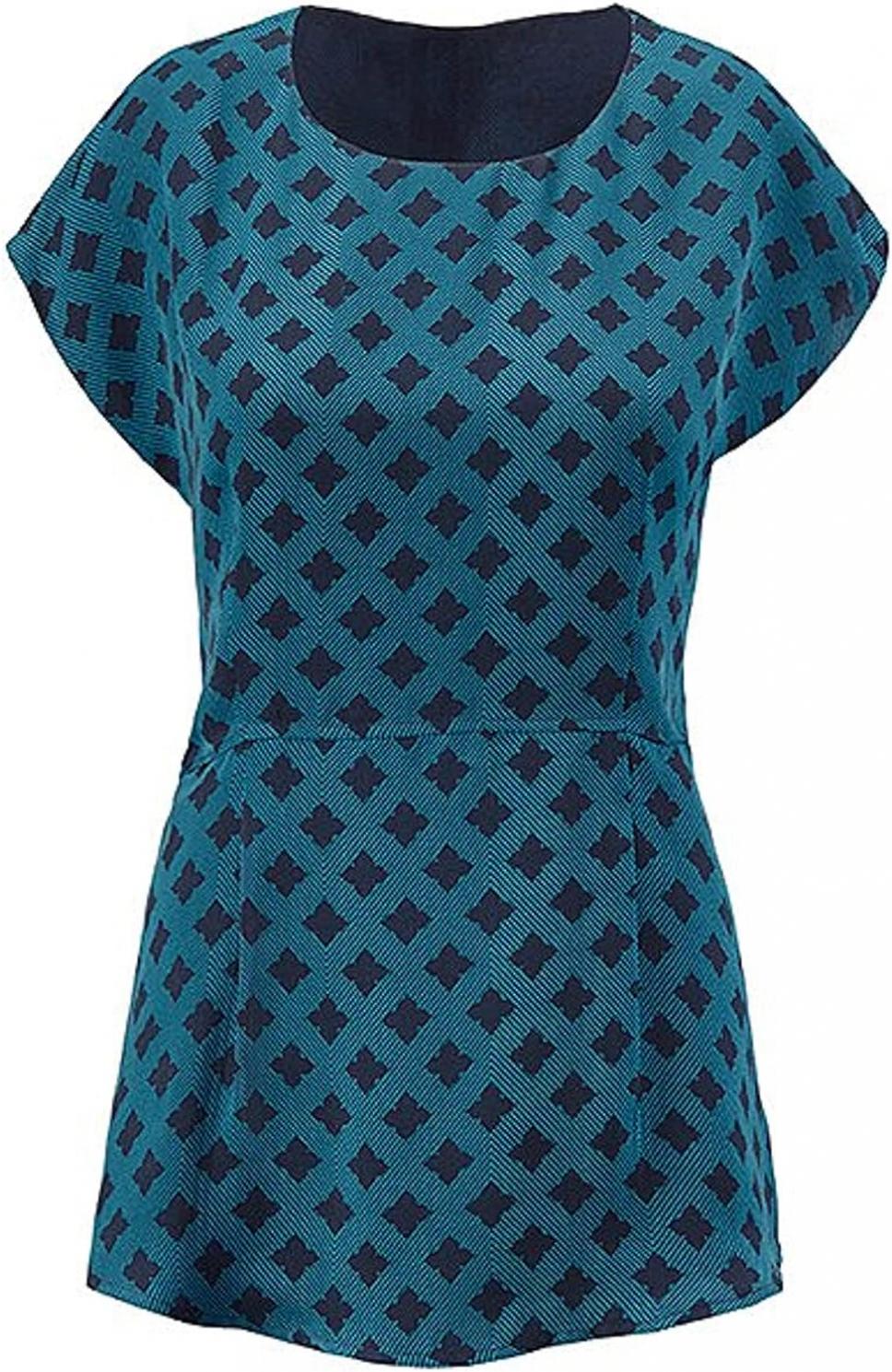 CAbi #3274 Teal Navy Foulard Top Blouse