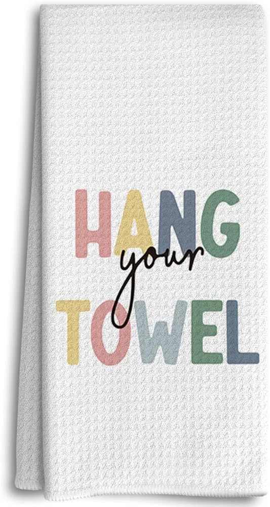 Kids Bathroom Decor, Kids Hand Towels, Kids Bathroom Accessories, Girls Boys Toddler Bathroom Kitchen Decor for Kids, Hang Your Towel Boho Nursery Dish Towels Tea Towels for Kitchen Bathroom