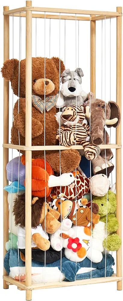 Extra Large Stuffed Animal Zoo Storage,59" Tall Wooden Stuffed Animal Cage, Toy Cage for Stuffed Animal Holder Applicable Kids Nursery Play Room Bedroom Display Corner