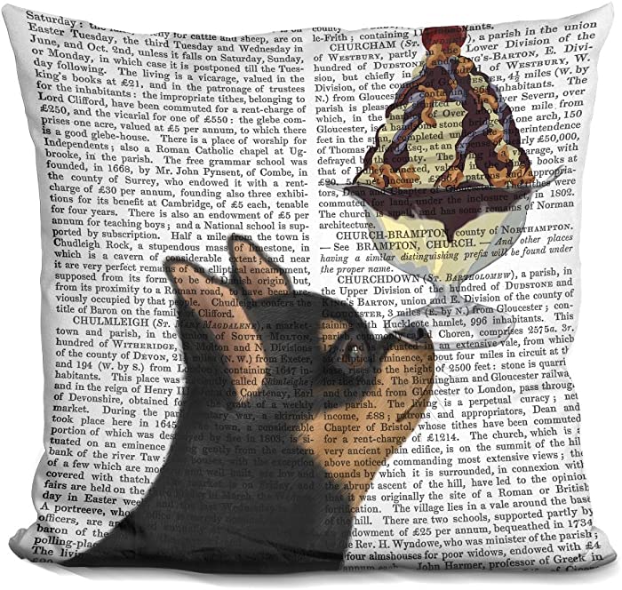 LiLiPi Chihuahua, Black and Ginger, Ice Crea Decorative Accent Throw Pillow