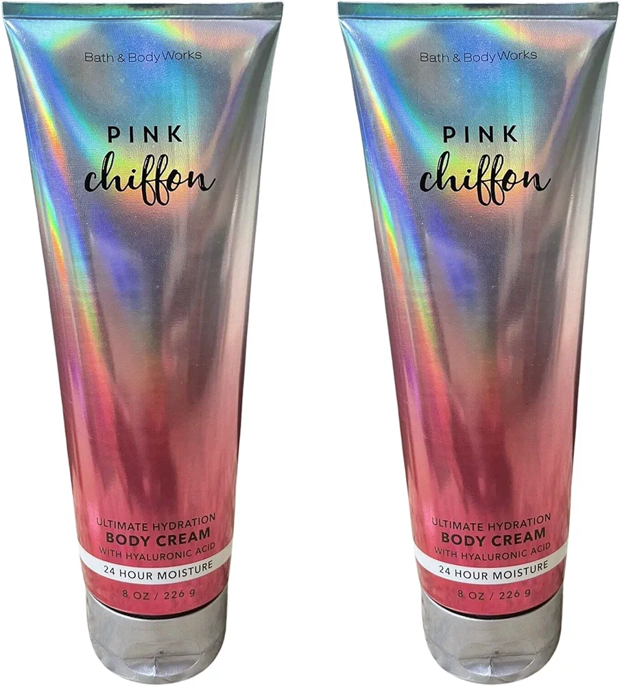 Bath and Body Works Gift Set of of 2 - 8 oz Body Cream - (Pink Chiffon)