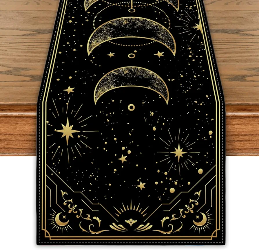 Mystical Decor Moon Table Runner Tarot Decor Gothic Table Runner Astrology Decorations Celestial Party Decorations Supplies Favors Ouija Board Celestial Witchy Room Decor