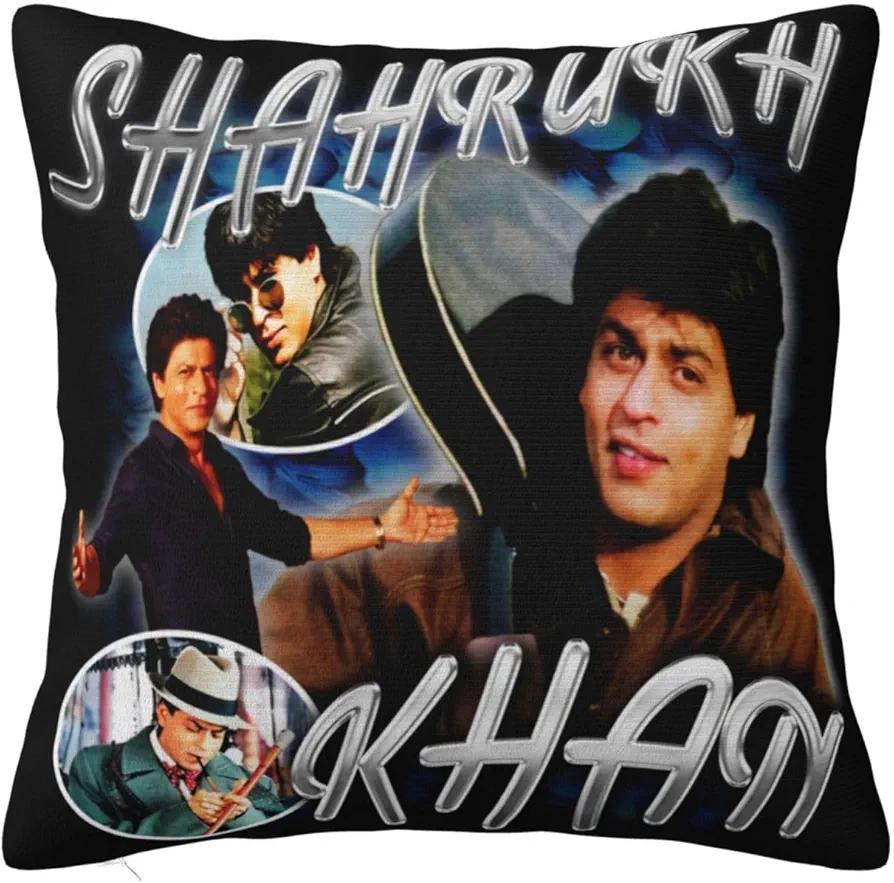 Shah Rukh Khan Throw Pillow Covers Square Throw Pillow Case Print Graphic Decorative Pillowcase for Bedroom Sofa Living Room 20"X20"