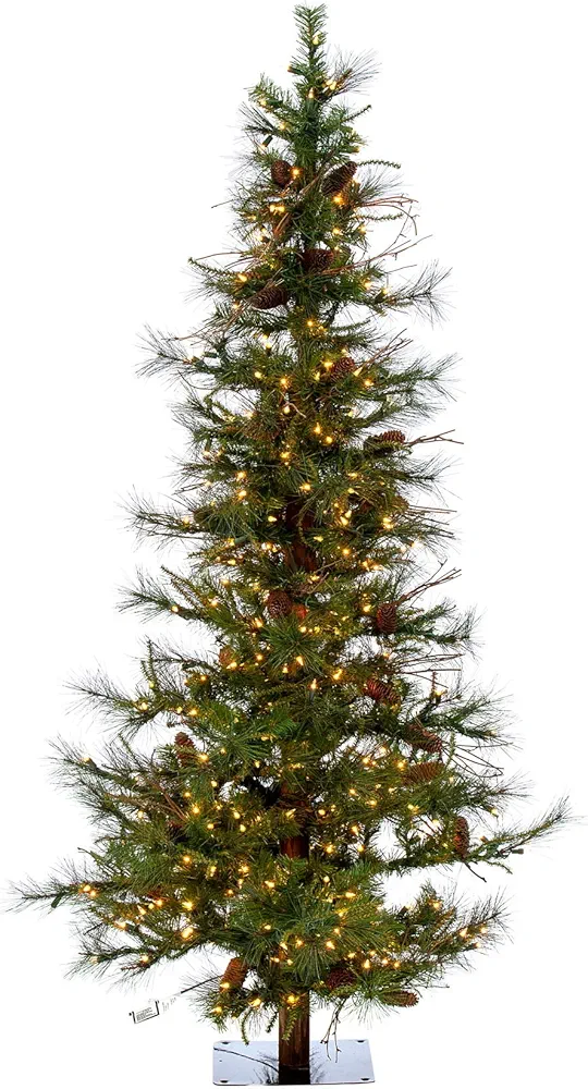 Vickerman 6' Ashland Artificial Christmas Tree - Clear Dura-lit Incandescent Lights - Faux Christmas Tree - Seasonal Indoor Home Decor - Reliable and Durable