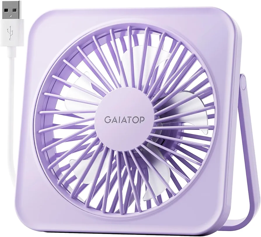 Gaiatop USB Desk Fan, 5 Inch Personal Fan Small Portable Table Fan with 180° Tilt Folding and 3 Speeds, Strong Wind Ultra Quiet Personal Cooling Fan For Office Home Bedroom Desktop Travel