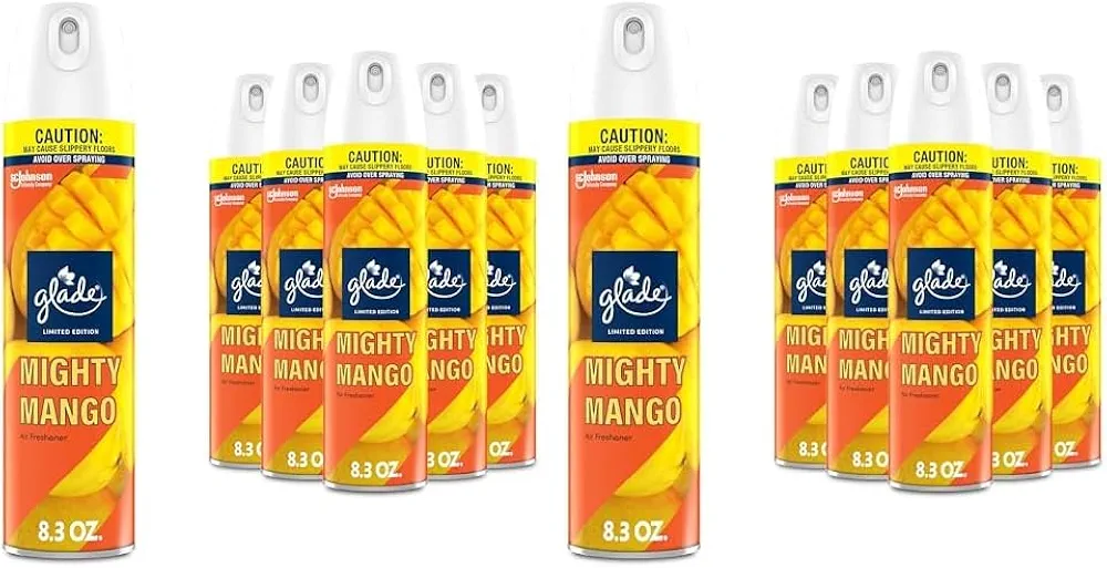 Glade Air Freshener Room Spray, Mighty Mango, 8.3 oz, 6 Count (Pack of 2)