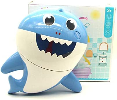 BVLFOOK Shark Bubble Machine Baby Bath Toys Singing Bath Time Bubble Machine (Blue)