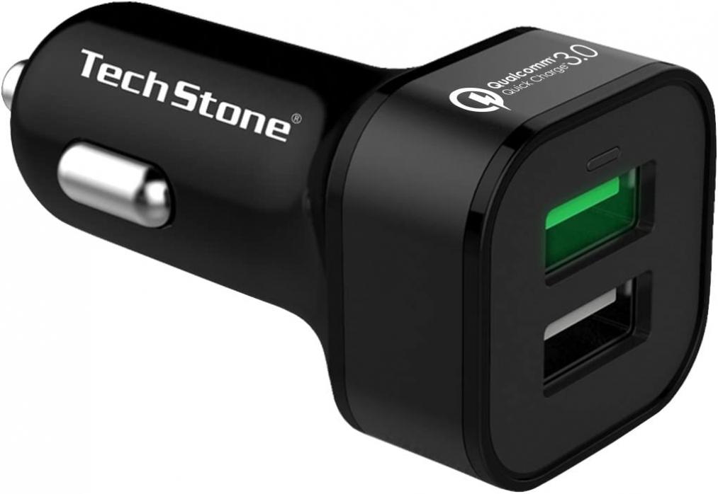 TechStone Car Charger Dual USB in Car Fast Charging Adapter Quick Charge 3.0 – Mini Phone Cigarette Lighter 12v Socket for iPhone Xs/XR/Max/7/8/Plus, Air 2/ iPad Pro/Mini, Galaxy, LG, HTC