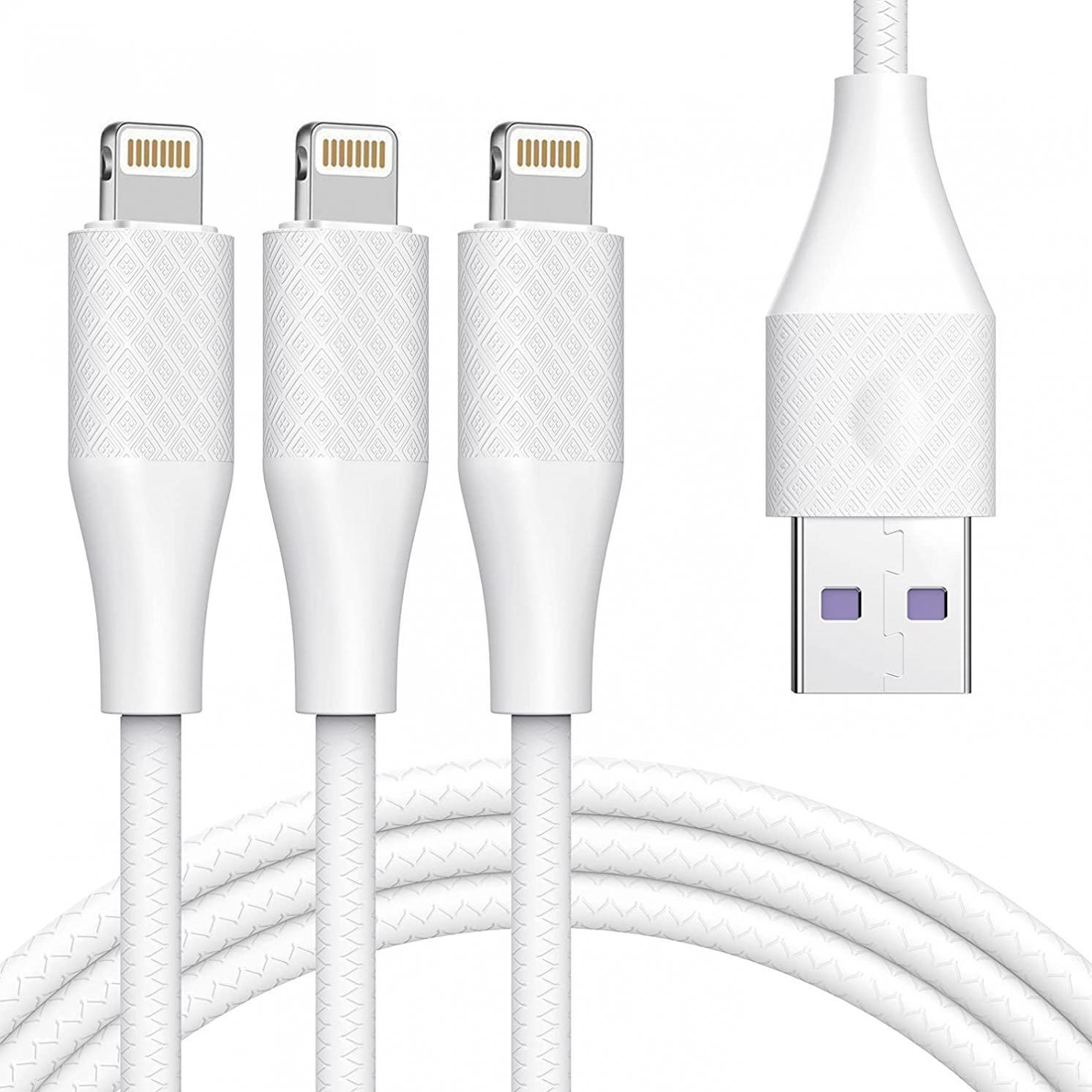 10ft iPhone Charger Cable Apple MFi Certified 10 Foot 3Pack Lightning Charging Cord for iPhone 13/12/11 Pro/X/Xs Max/XR/8 Plus/7/6/6s/SE/5c/5s/5 iPad Air 2/Mini USB Charge