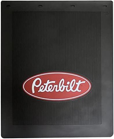 Peterbilt Motors 24" x 30" Heavy Duty 1/4" Thick Rubber Black Semi Truck Mud Flaps-Pair