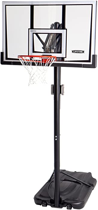 Lifetime 90061 Portable Basketball System, 52 Inch Shatterproof Backboard,Black